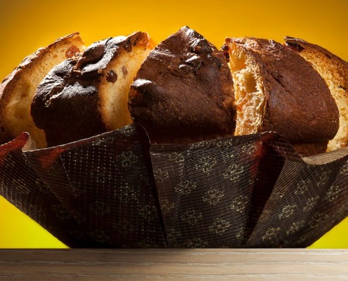Un panettone in primo piano